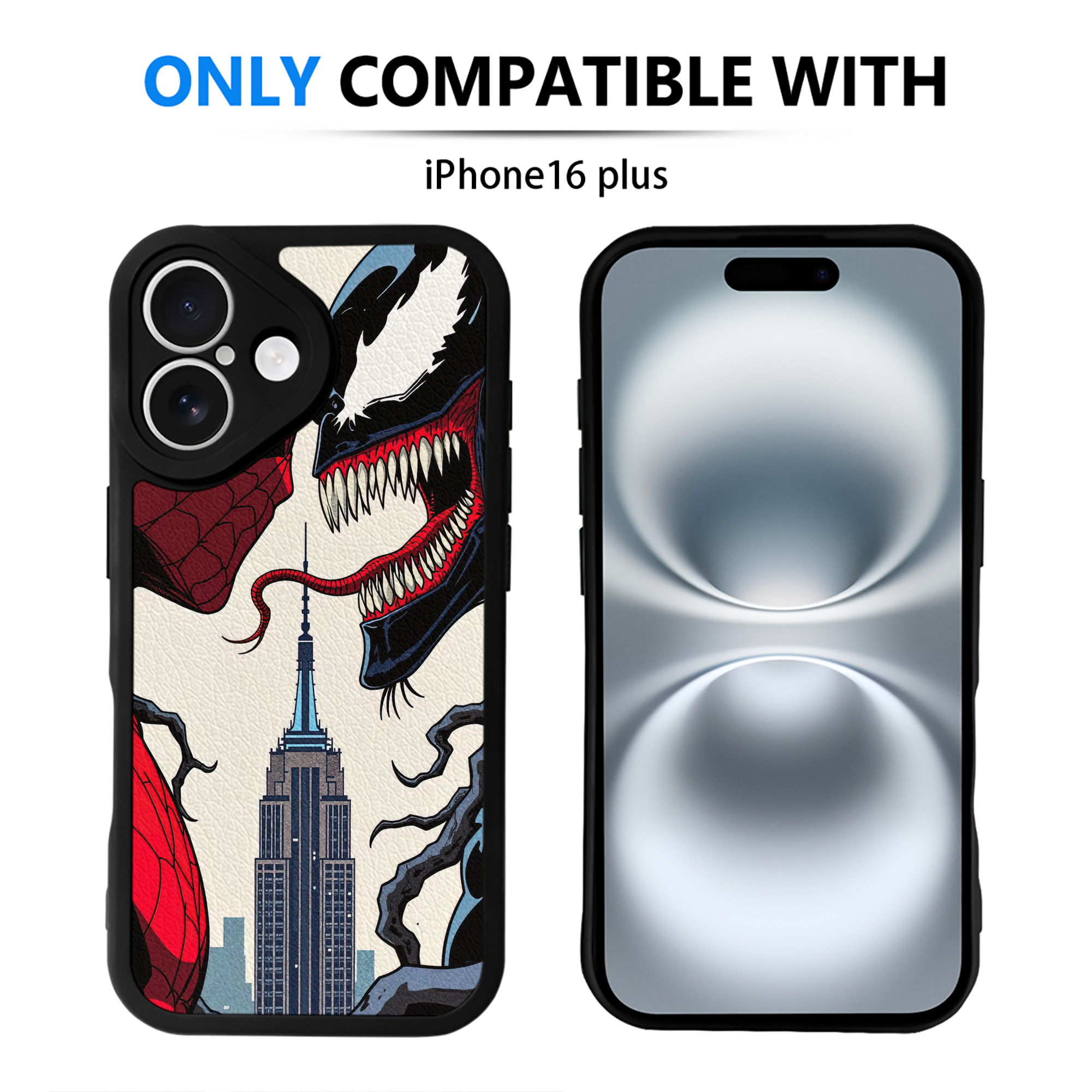 （画像用） Spider Man スパイダーマン 【iPhone 16シリーズ対応】シリコンスマホケース（レザー調） 材質：シリコン